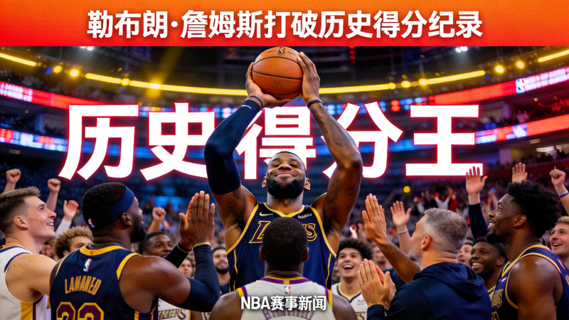 篮球NBA赛事新闻短视频：勒布朗·詹姆斯打破历史得分纪录的庆祝时刻